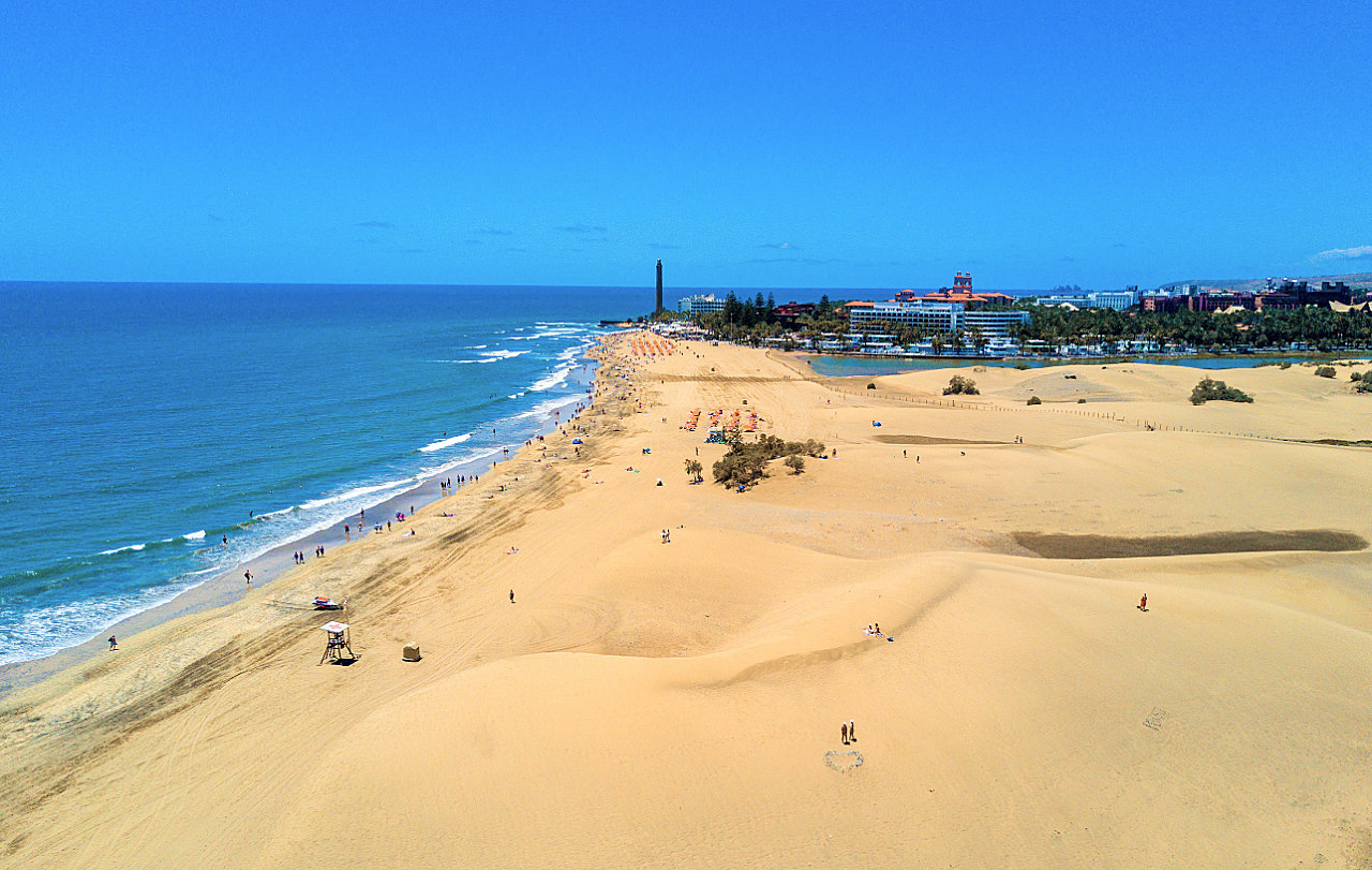 Luftaufnahme der Dünen von Maspalomas