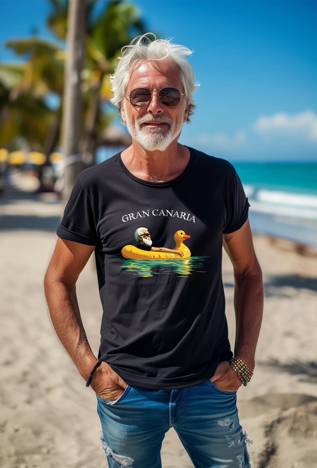 Gran Canaria_T-shirt-Relaxing-with-a-duck